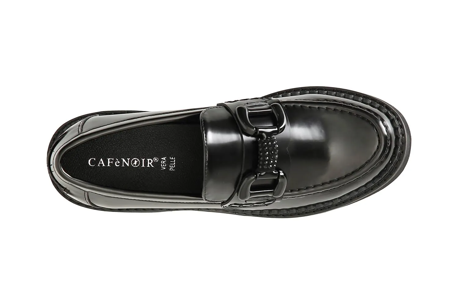 CafèNoir Mocassino Donna Nero 39 EU Morsetto Strass