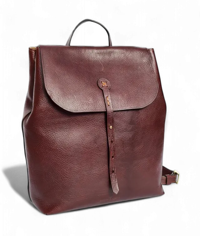 Aigin Milano Backpack zaino pelle marrone ottone vero
