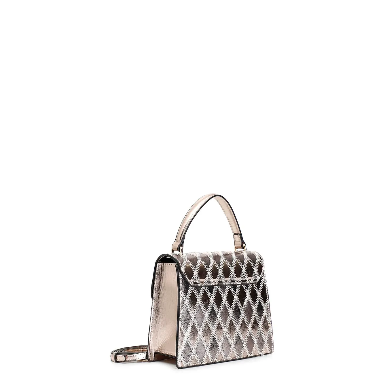 CafèNoir Minibag Platino Rombi Patchwork e Strass