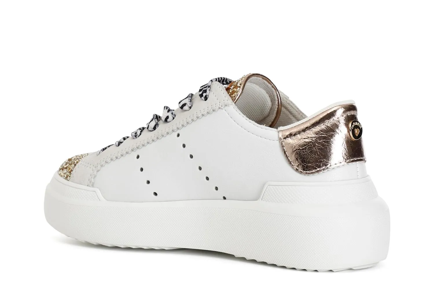CafèNoir Sneakers donna allacciata bianco oro 39