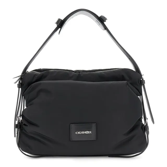 CafèNoir Sacca Nylon Nera con Cinghie Regolabili