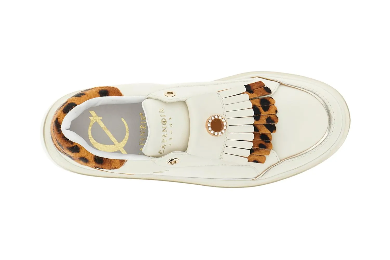 CafèNoir Slip-on Pelle Cavallino Maculato Platform 4 cm