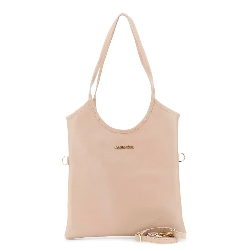 CafèNoir Shopping Bag Piatta Pelle Martellata con Tracolla