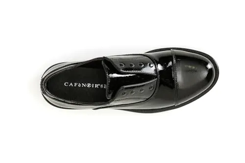CafèNoir Francesina Vernice Borchie Derby Nero