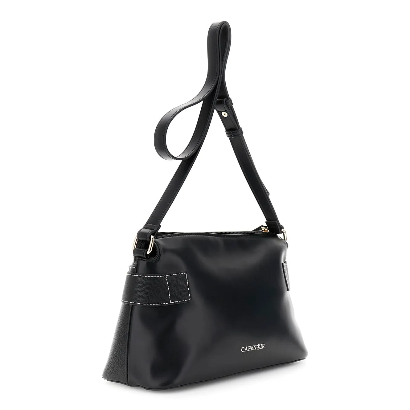 CafèNoir Tracolla Dettaglio Metallo Borsa Nera Similpelle