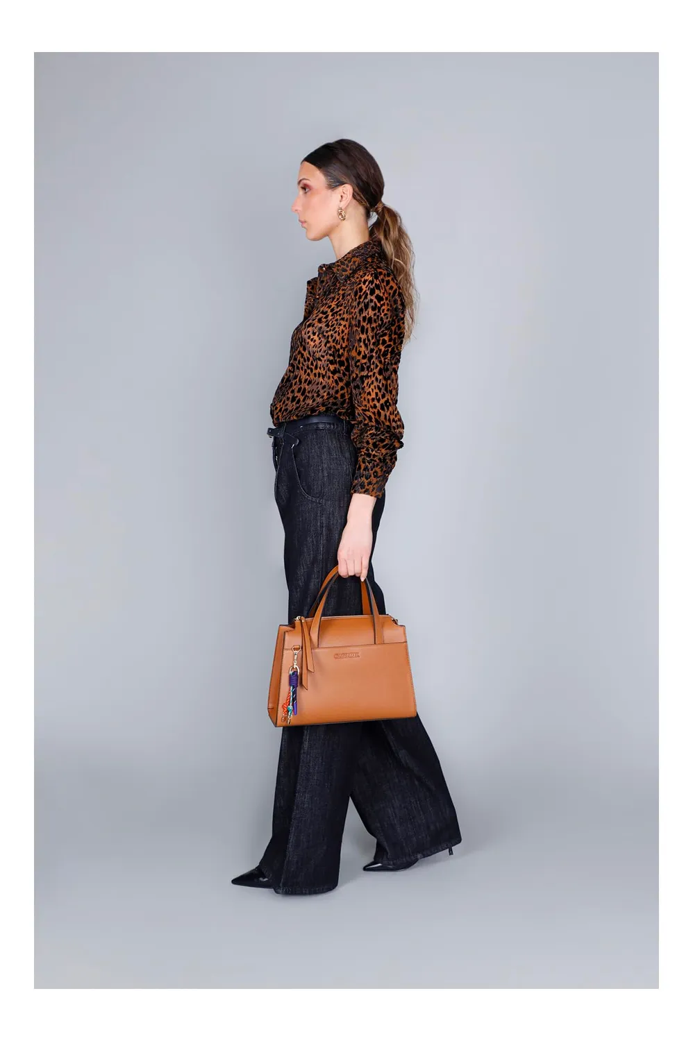 CafèNoir Bauletto Saffiano Bauletto Cuoio Charms