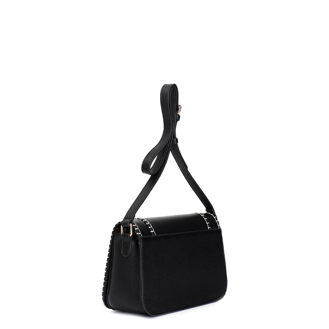 CafèNoir Tracolla Pattina Borsa Nero Motivo Infilatura