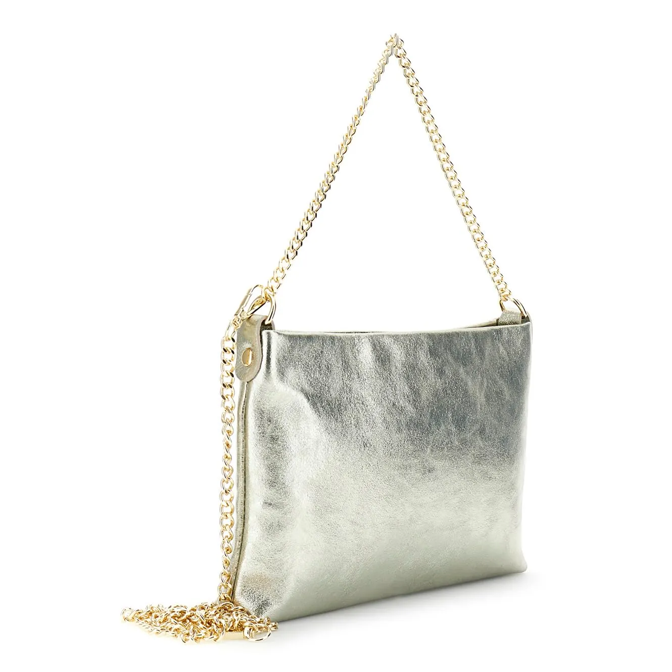CafèNoir Pochette Pelle Metallizzata Catena Donna Oro