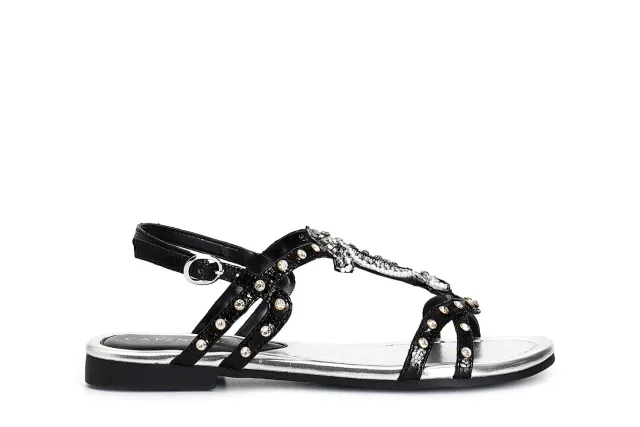 CafèNoir Sandali Craquelet Borchie Donna 39 Nero
