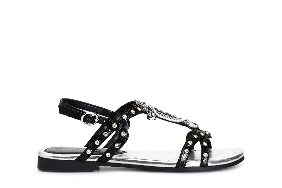 CafèNoir Sandali Craquelet Borchie Donna 39 Nero