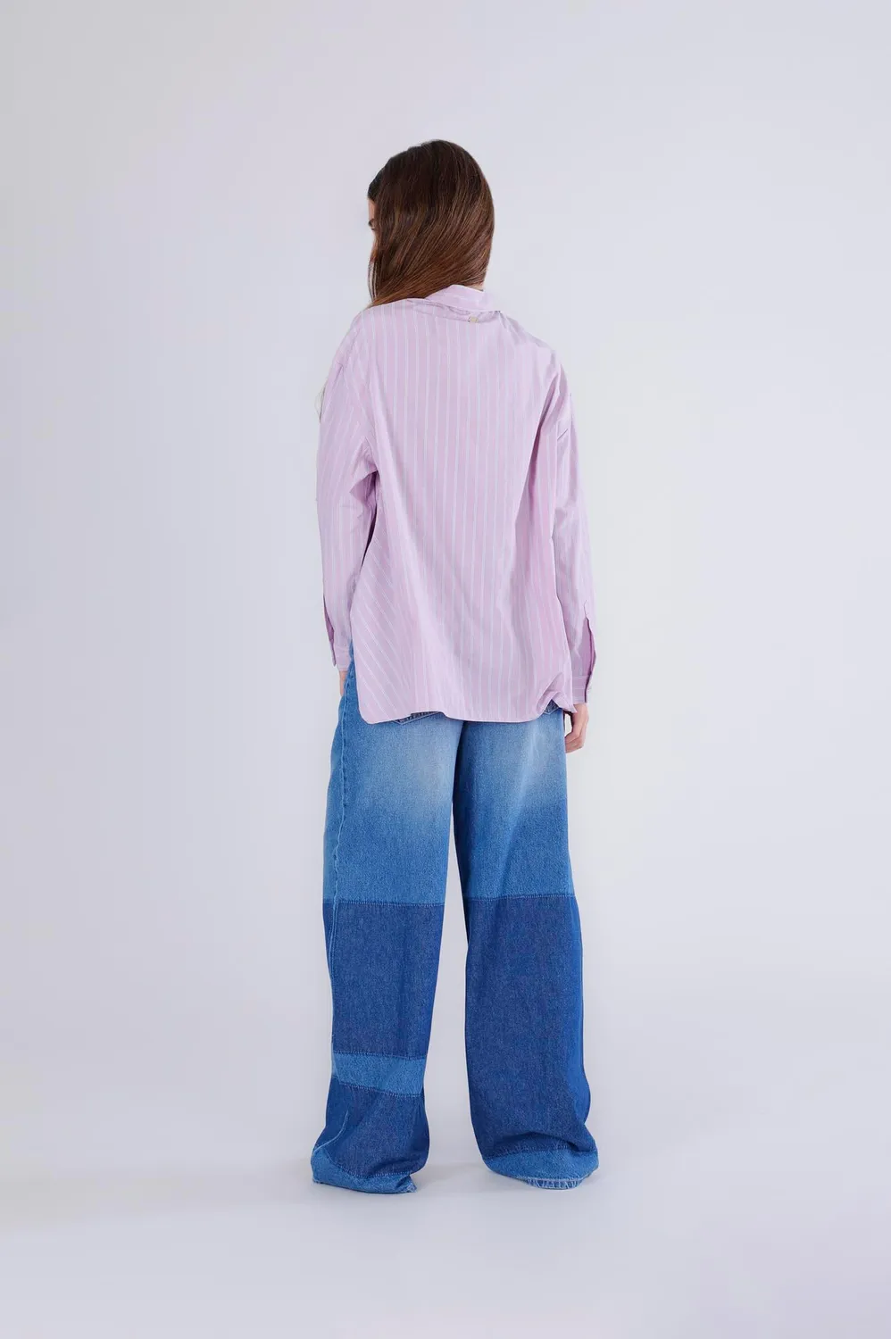 CafèNoir Camicia Rigata Asimmetrica Donna Lavanda S