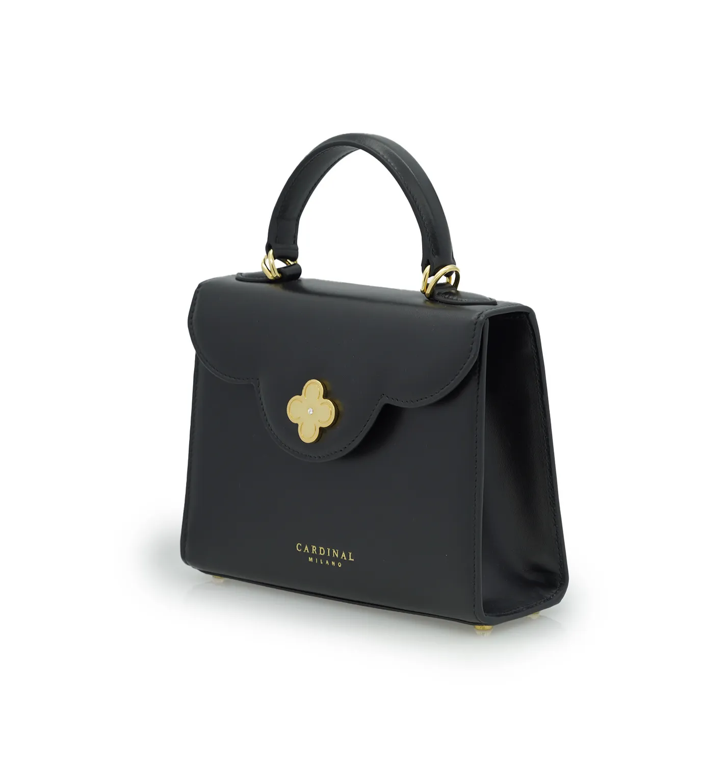Cardinal Milano First Lady Small Black borsa vitello nero