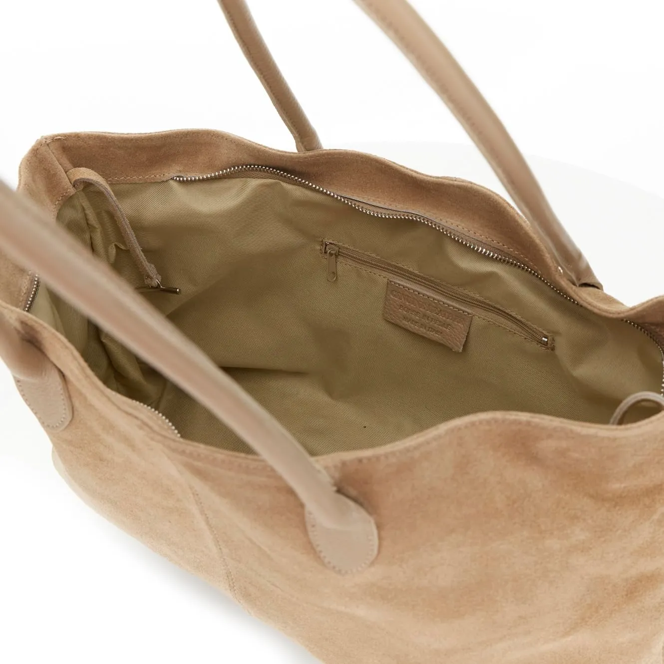 CafèNoir bauletto pelle scamosciata beige donna