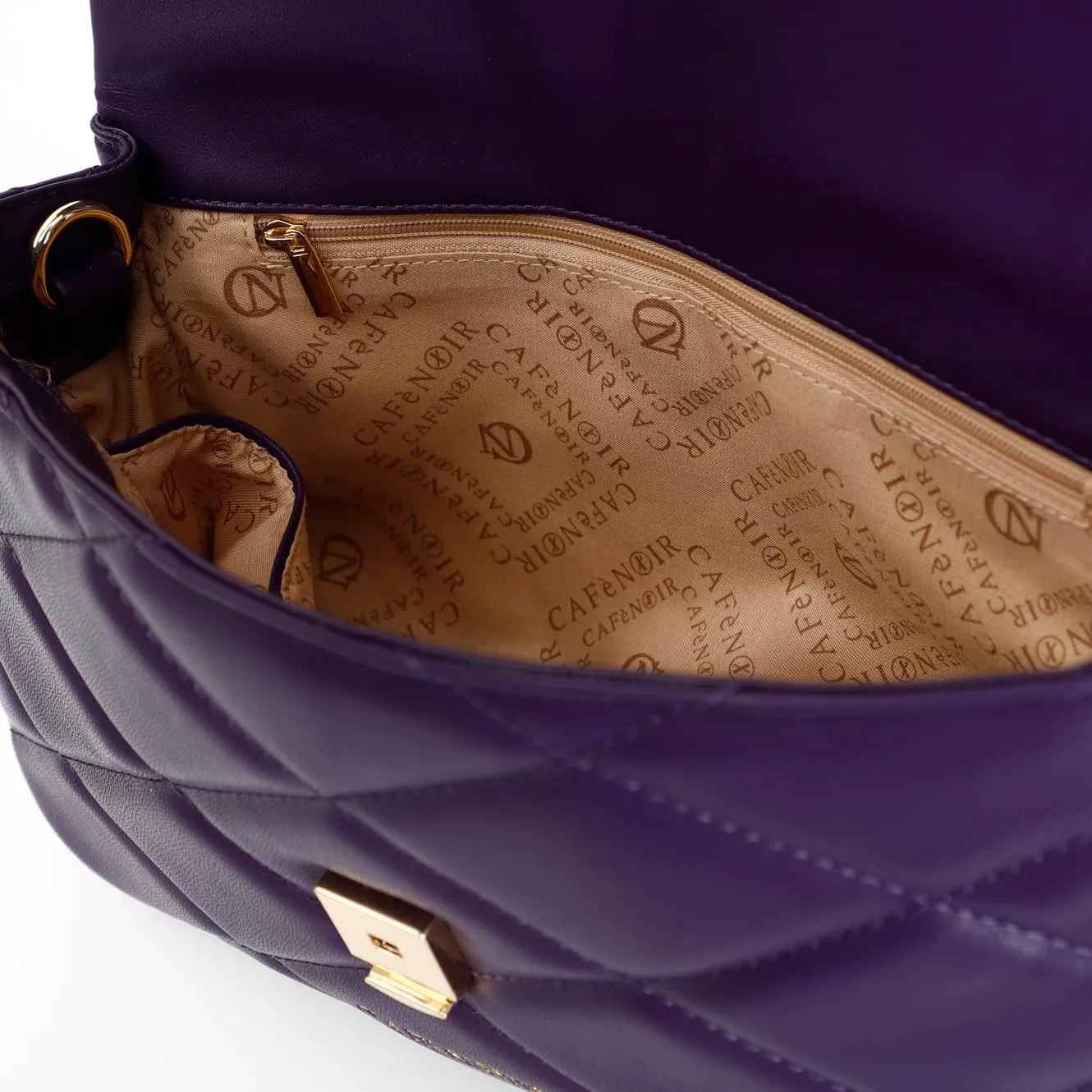 CafèNoir borsa media viola borchie esagonali