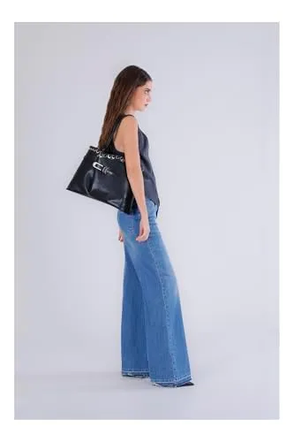CafèNoir Shopping Bag Donna Nera Fibbia Piega