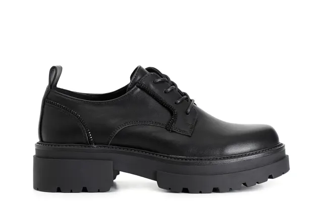 CafèNoir Derby Donna Similpelle Nero Strass 37 EU