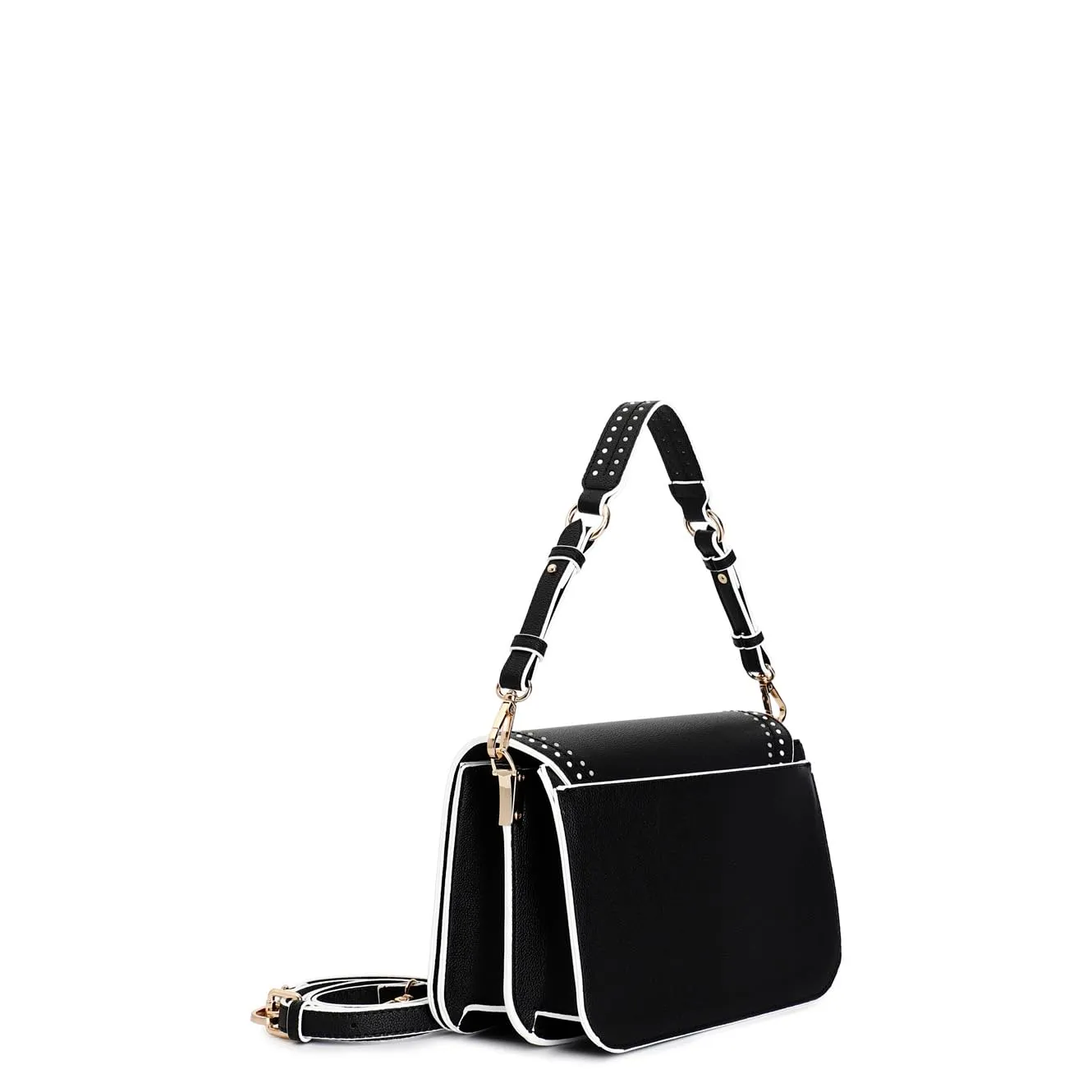 CafèNoir Tracolla Pattina Rivetti Borsa Nera