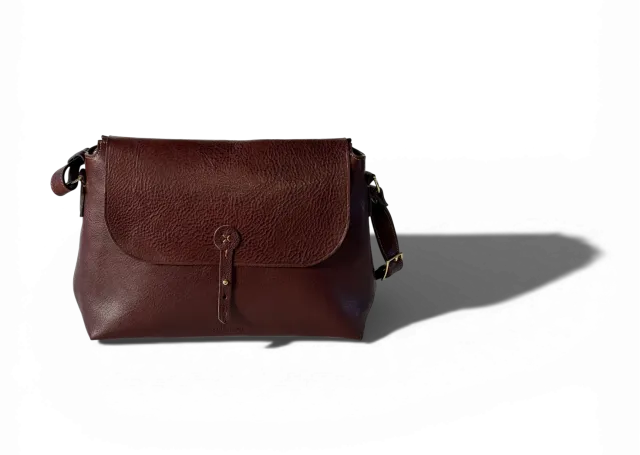 Aigin Milano borsa tracolla pelle miele grande 34cm