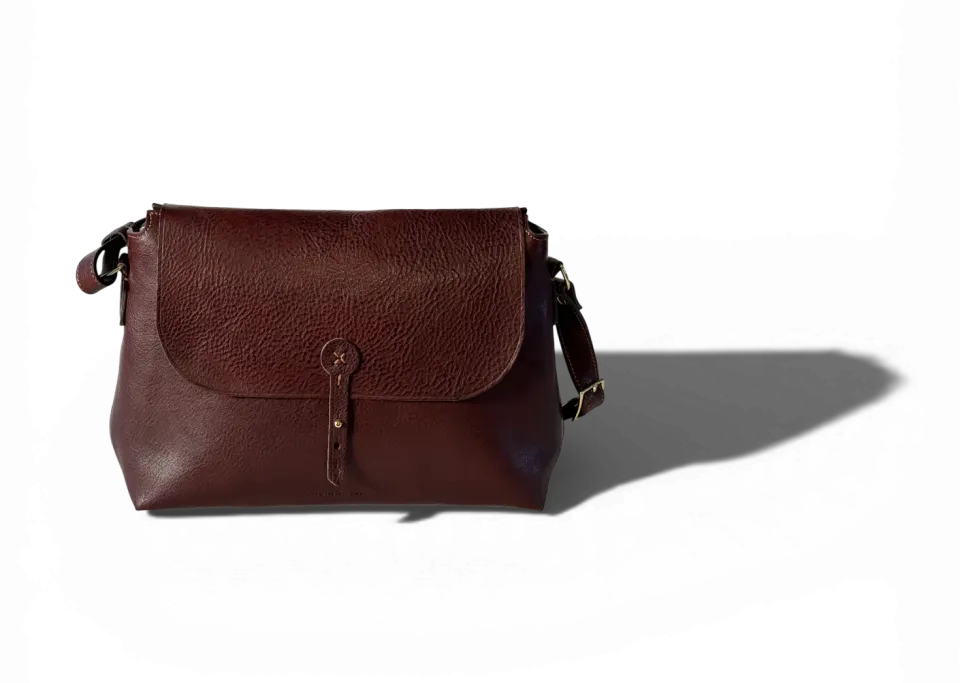 Aigin Milano borsa tracolla pelle miele grande 34cm