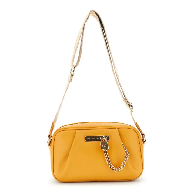 CafèNoir Camera Bag Arancio Lucchetto Catena Donna