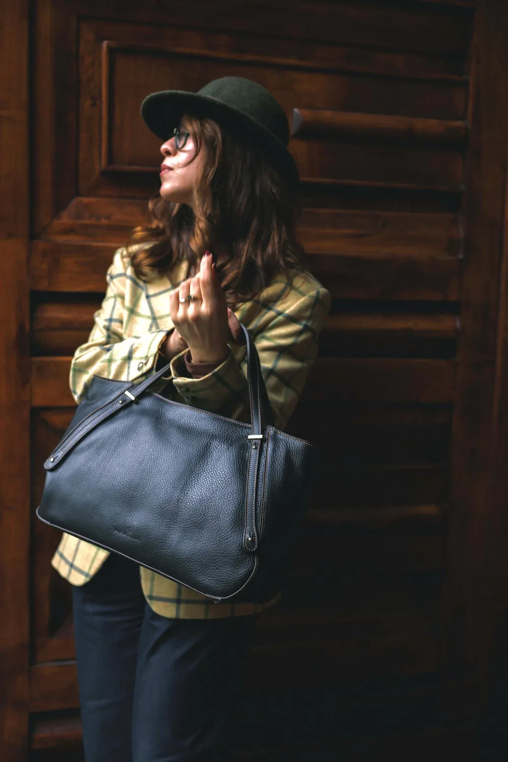 Aigin Milano Everyday Bag borsa pelle blu spalla