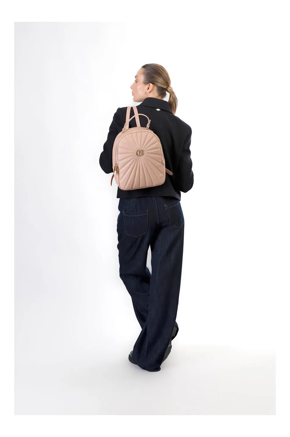 CafèNoir Zaino Trapuntato Donna Cipria Onesize Logo Metallo
