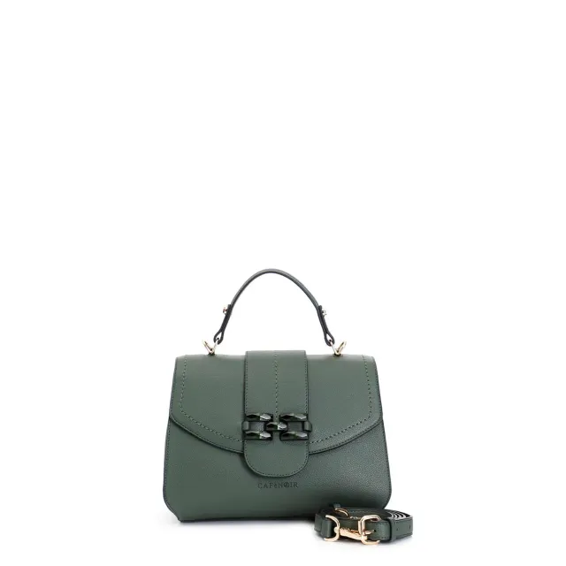 CafèNoir Morsetto Borsa a Mano Verde Verniciato