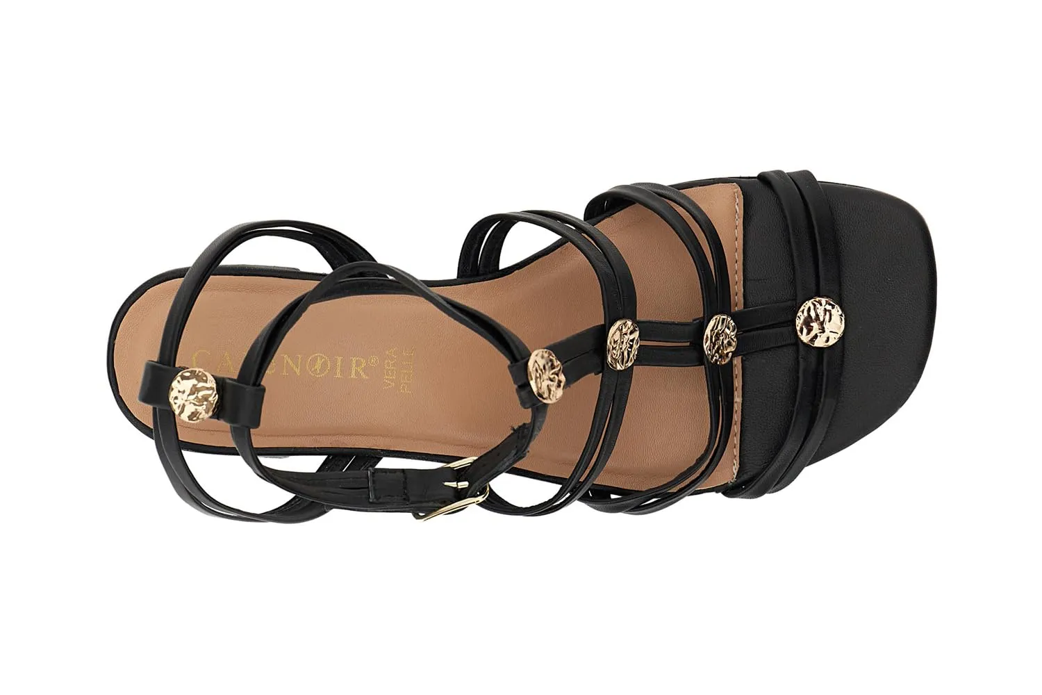 CafèNoir Ciabatta Pelle Multilistini Borchie Donna Nera