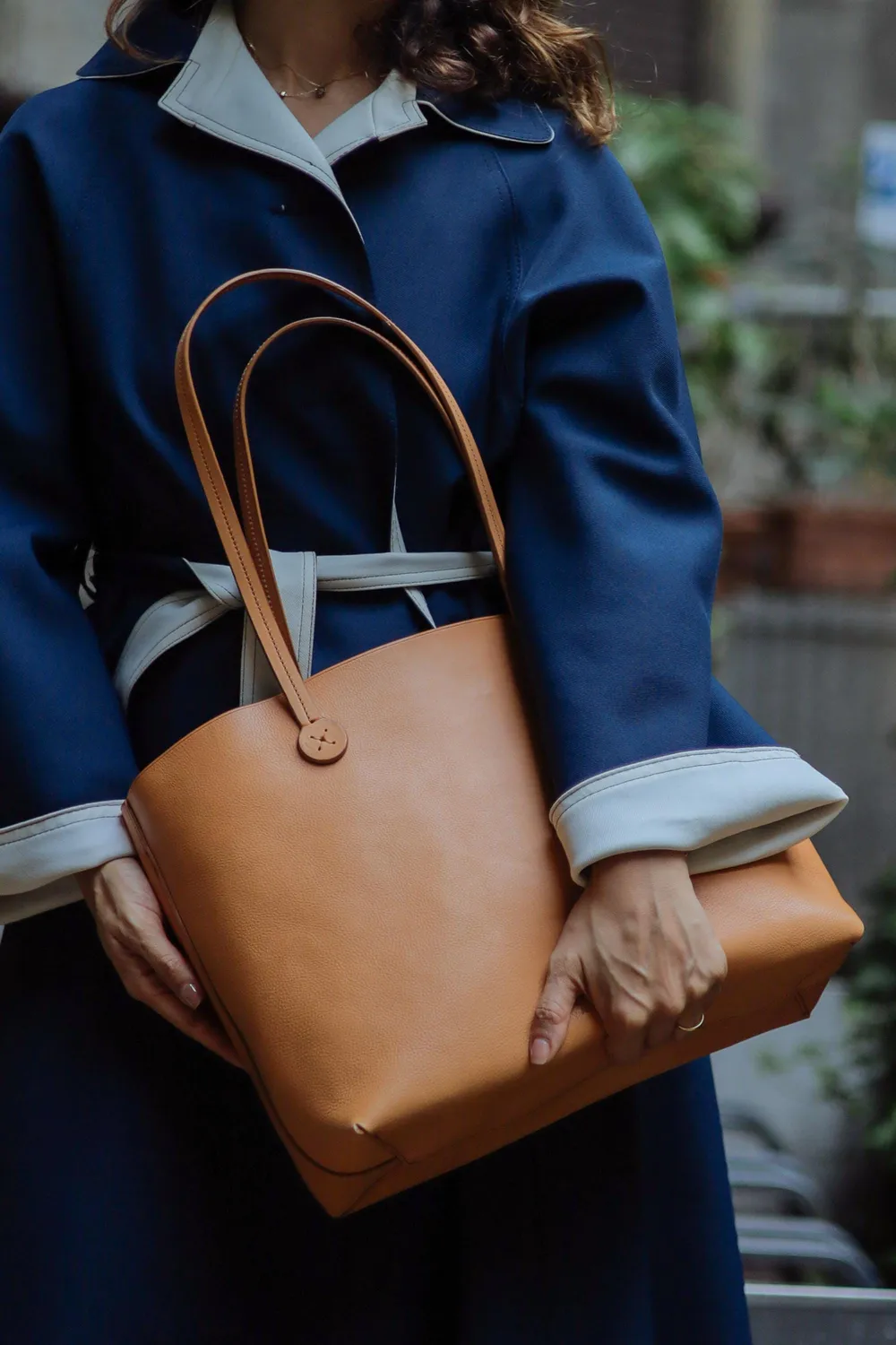 Aigin Milano Borsa Spalla Pelle Miele Pieno Fiore