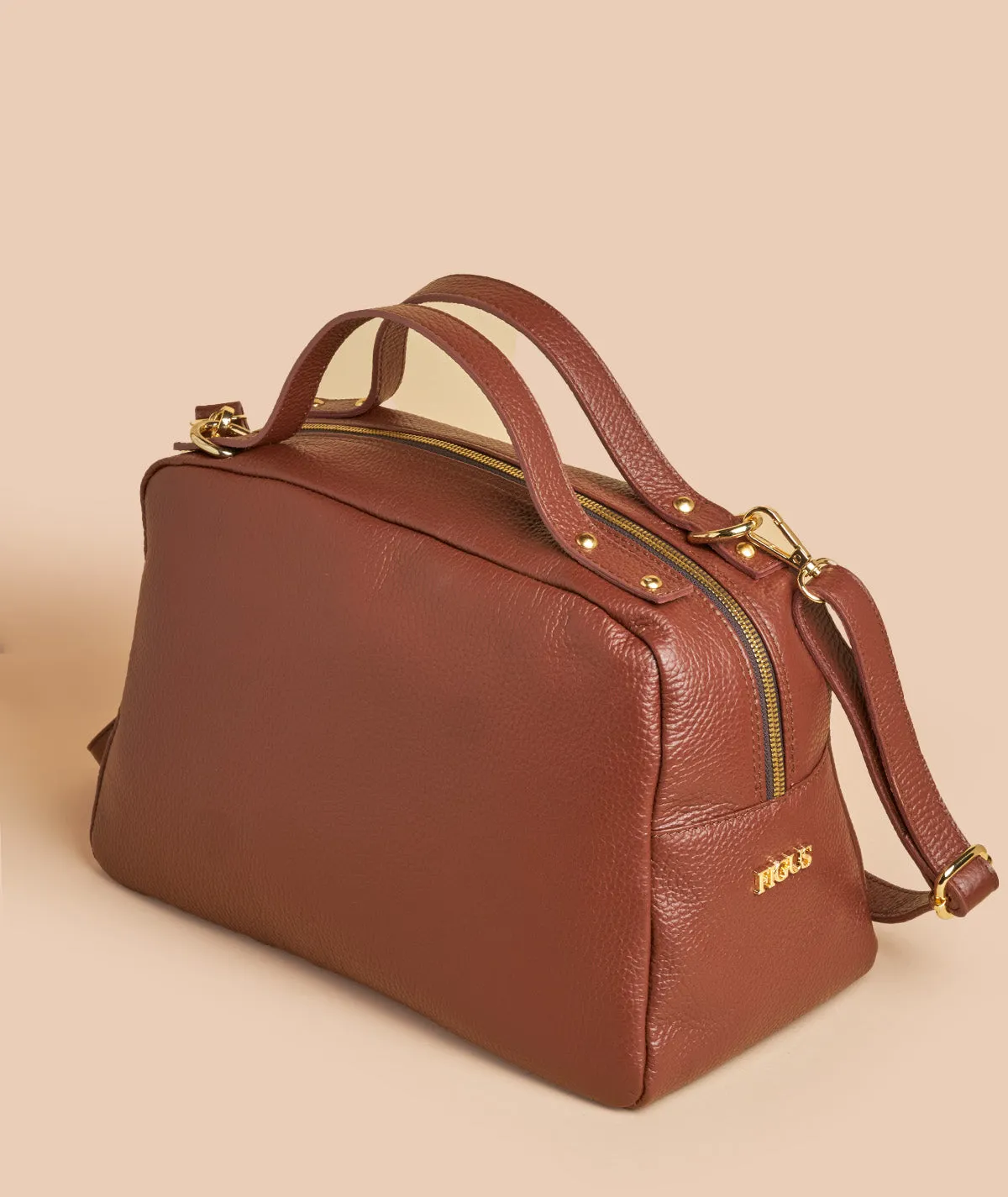 Figus Otto Borsa a Spalla Azzurro Dust Pelle Martellata