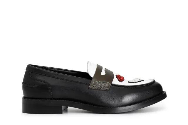 CafèNoir Mocassino Donna in Pelle Multinero Patch 39 Tacco Basso