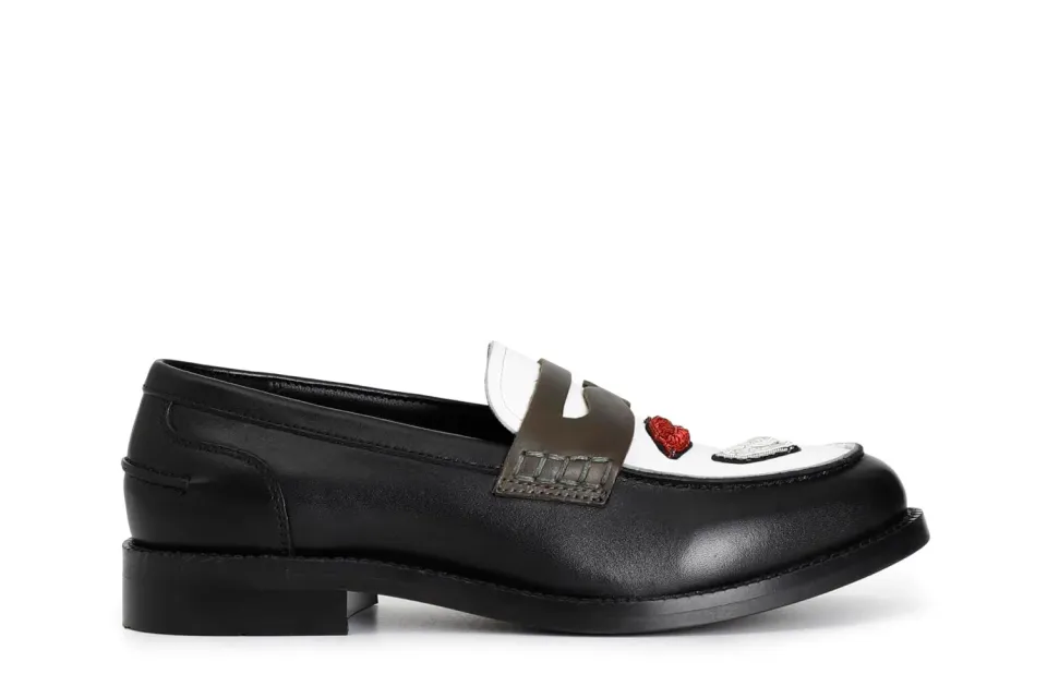 CafèNoir Mocassino Donna in Pelle Multinero Patch 39 Tacco Basso