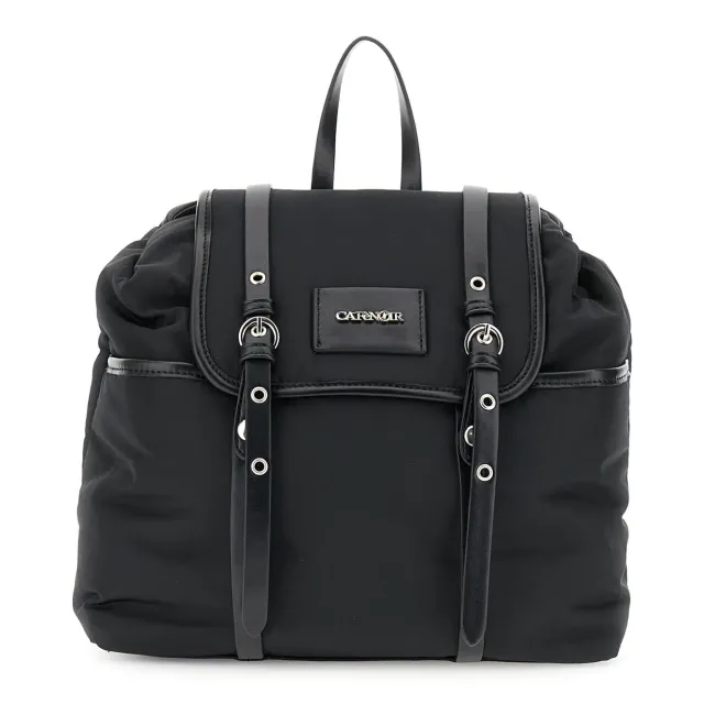 CafèNoir Zaino nylon nero fibbie 29 cm