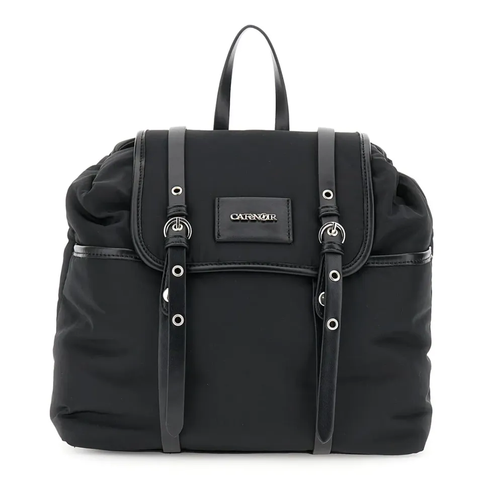 CafèNoir Zaino nylon nero fibbie 29 cm