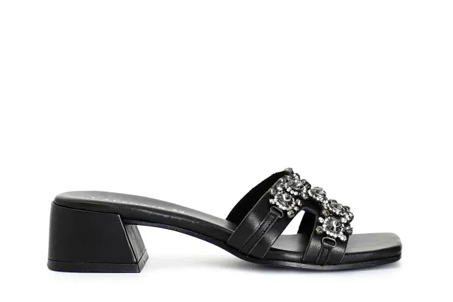 CafèNoir Ciabatta in Pelle con Gioiello Sandali Donna
