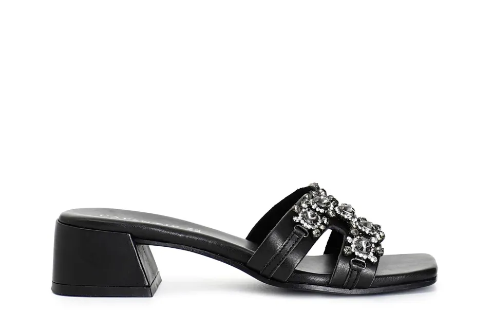 CafèNoir Ciabatta in Pelle con Gioiello Sandali Donna