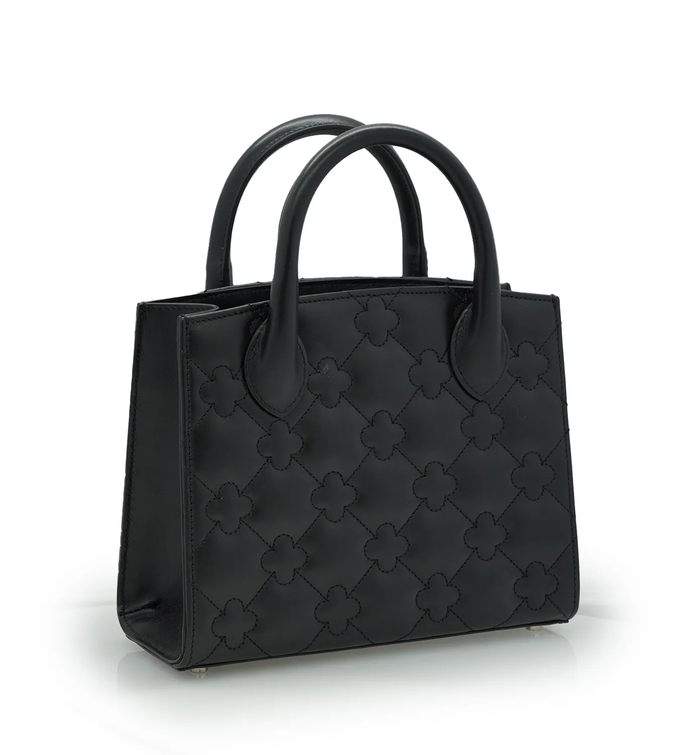 Cardinal Milano Tote Small borsa pelle nera trapuntata