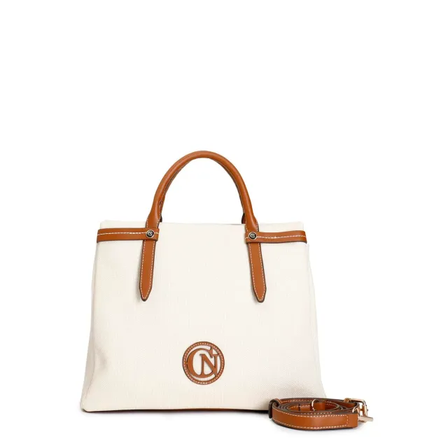 CafèNoir Borsa Canvas Naturale Unica Tracolla Manici