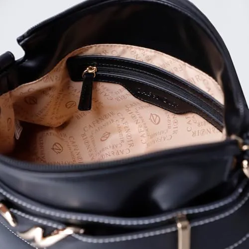 CafèNoir Tracolla Dettaglio Metallo Borsa Nera Similpelle