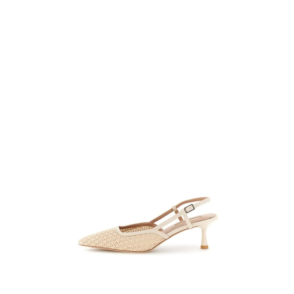 CafèNoir slingback rafia décolleté tacco rocchetto