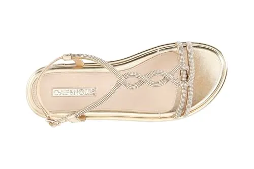 CafèNoir sandali a T donna multistrass argento