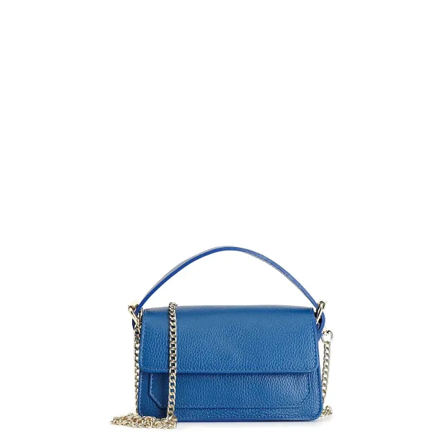 CafèNoir Borsa Spalla Pelle Bluette Manici Fibbia