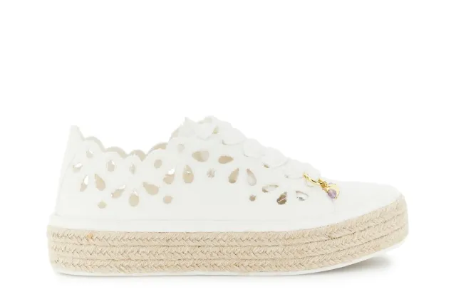 CafèNoir Sneakers Donna Traforate Bianco Tessuto