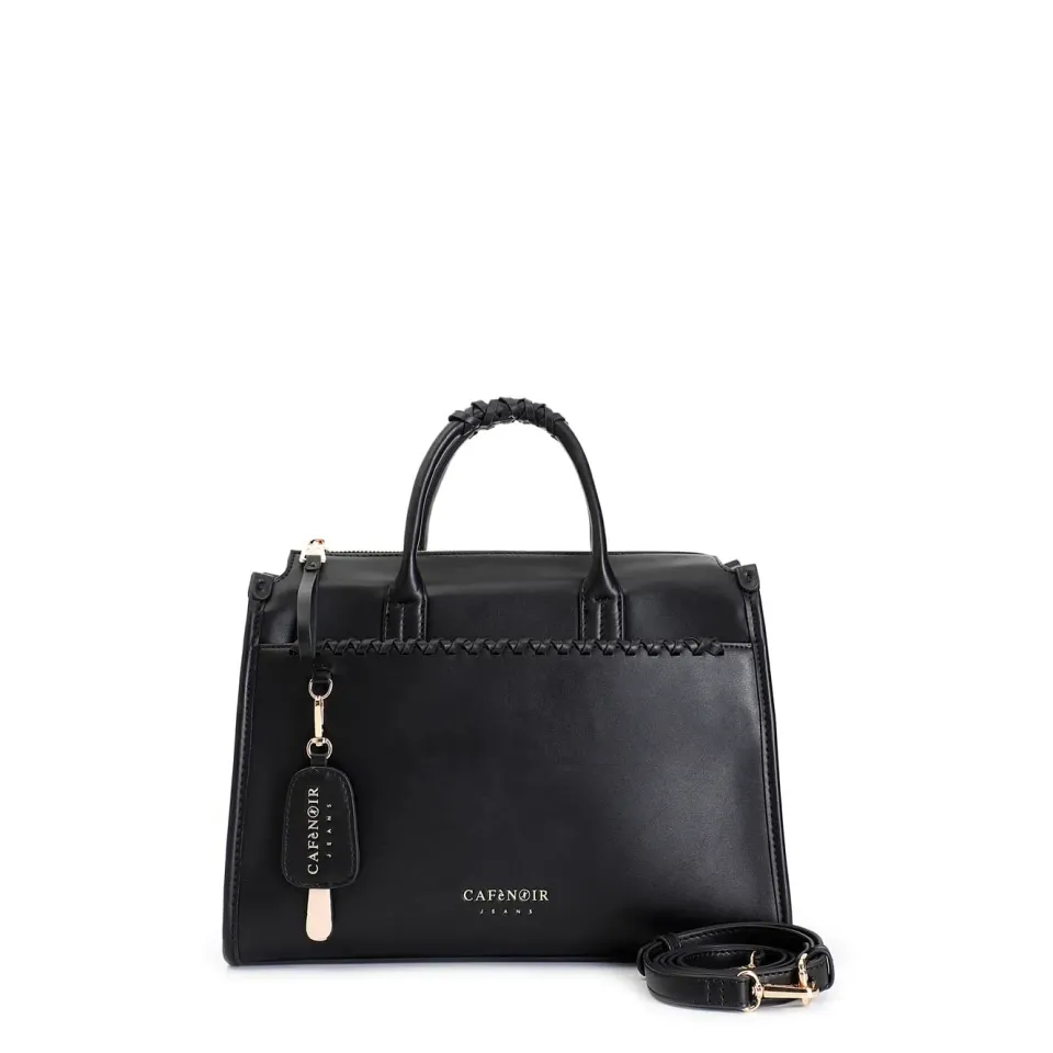 CafèNoir Tote Manici Intrecciati Nera Charm