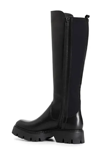 CafèNoir stivale donna pelle e lycra nero elasticizzato