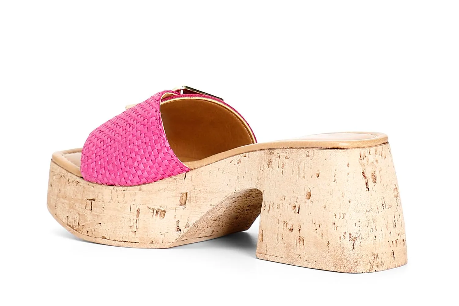 CafèNoir ciabatta donna camoscio rafia fuxia tacco 7