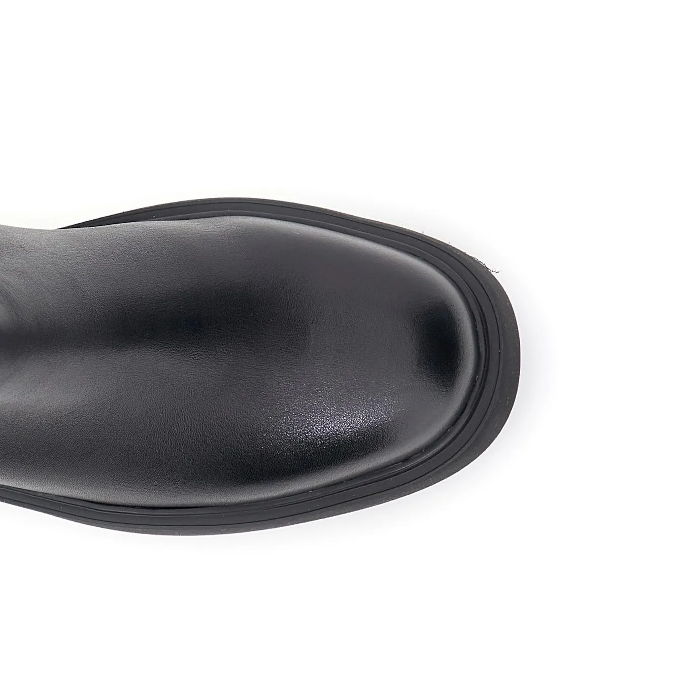CafèNoir stivali pelle donna neri tacco 7,5 cm plateau