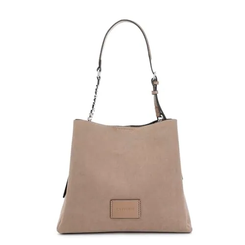 CafèNoir Spalla Effetto Suede Borsa a Tracolla Taupe