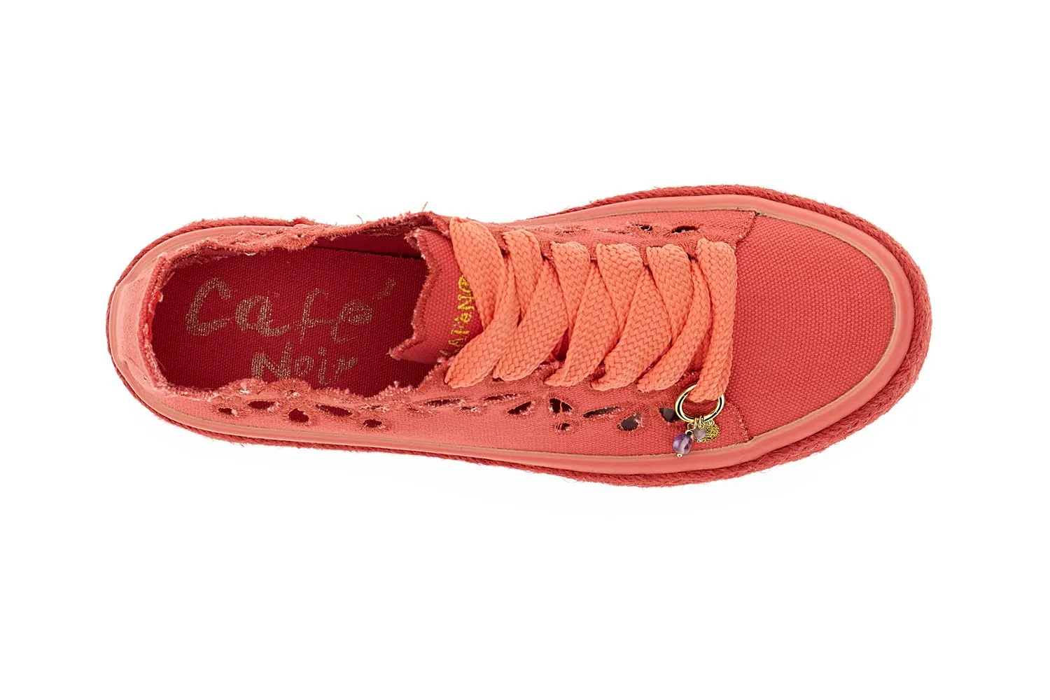CafèNoir Sneakers Donna Traforate Beige Tessuto