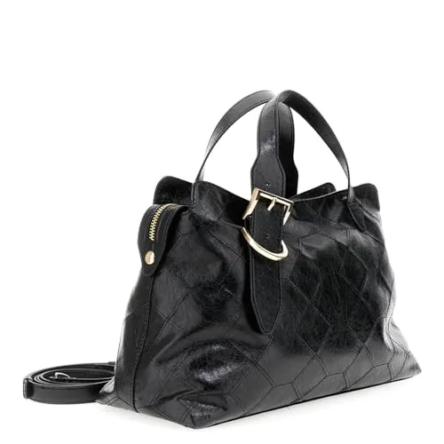 CafèNoir Borsa a Mano Metallizzata Ricamata Nera